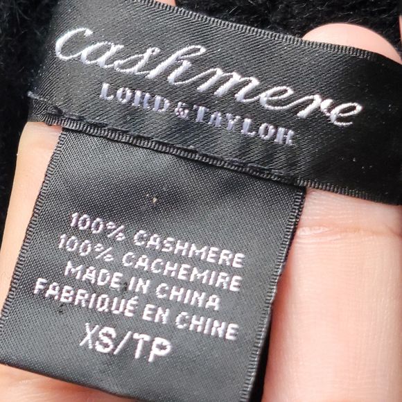 Lord & Taylor Long Black 100% Cashmere Open Cardigan - Closet Staple - XS - Picture 4 of 8